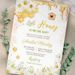 Small Little Honey Bumblebee Mommy To Bee Baby Shower Invitation Front View