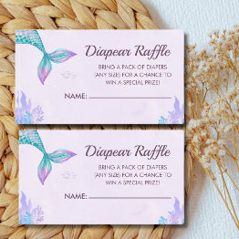 Small Little Mermaid Is On Her Way, Girl Baby Shower Enclosure Invitations Front View