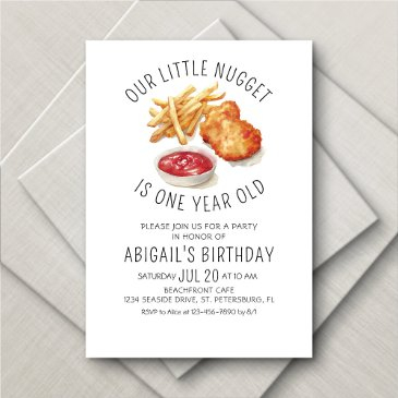 little nugget 1st birthday invitation