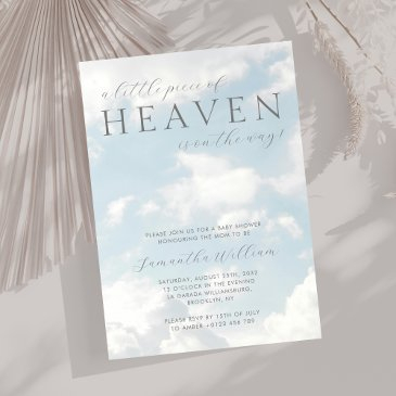 little piece of heaven baby shower dreamy invitation