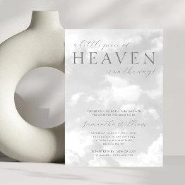 Small Little Piece Of Heaven Gender Neutral Baby Shower Invitation Front View