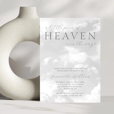 little piece of heaven gender neutral baby shower invitation