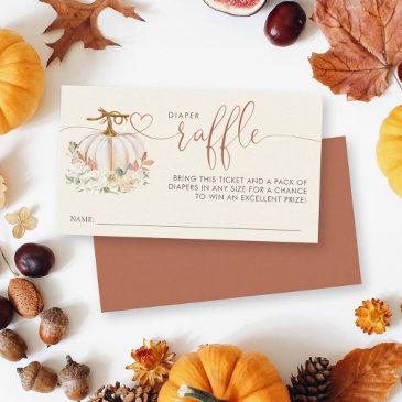 little pumpkin fall diaper raffle baby shower enclosure invitations