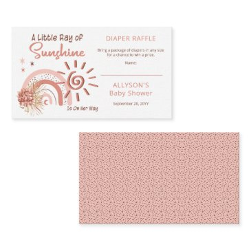 little ray of sunshine baby shower diaper raffle  enclosure invitations