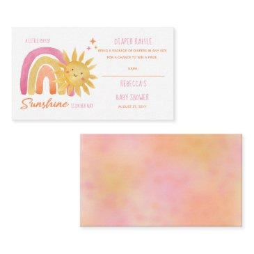 little ray of sunshine baby shower diaper raffle  enclosure invitations