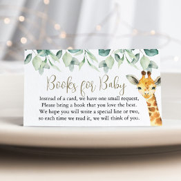 Small Little Wild One Safari Baby Shower Books For Baby Enclosure Invitations Front View