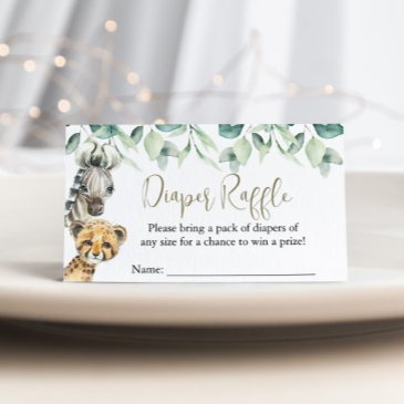 little wild one safari baby shower diaper raffle enclosure invitations