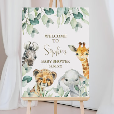 little wild one safari baby shower welcome sign