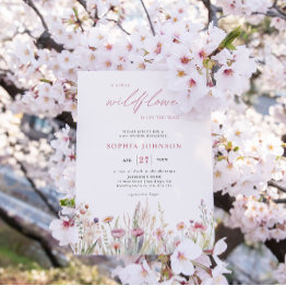 Small Little Wildflower Pastel Spring Baby Shower Invitation Front View