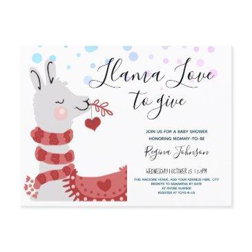 llama love valentine baby shower girl invitation postinvitations