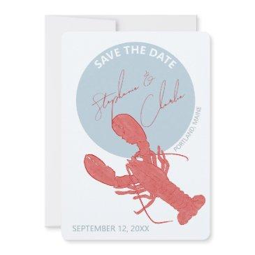 lobster maine wedding save the date invitation