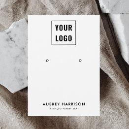 Small Logo Modern Simple Earring Display Front View