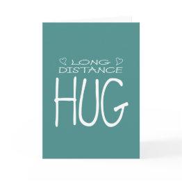 Small Long Distance Hug Invitations Front View