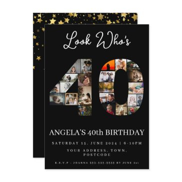 look who's turned 40 years old photo montage invitation