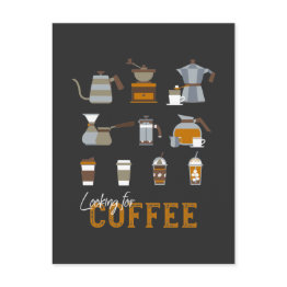 Small Looking For Delicious Coffee Drink Postinvitations Front View