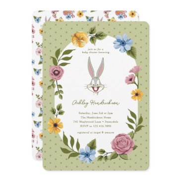 looney tunes™ | bugs bunny™ floral baby shower invitation