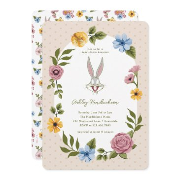 looney tunes™ | bugs bunny™ floral baby shower invitation