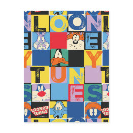 Small Looney Tunes™ Character Checker Blocks Postinvitations Front View