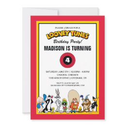 Small Looney Tunes™ Character Group | Birthday Invitation Front View