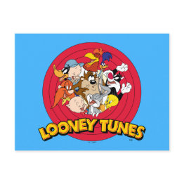 Small Looney Tunes™ Character Logo Postinvitations Front View