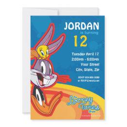 Small Looney Tunes™ Show Birthday Invitation Front View