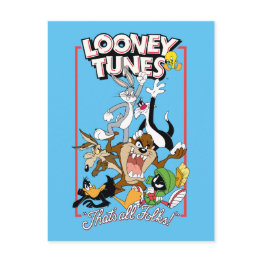 Small Looney Tunes™ "that's All Folks!™" Group Stack Postinvitations Front View