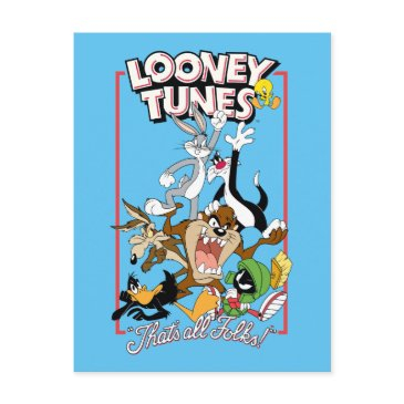 looney tunes™ "that's all folks!™" group stack postinvitations
