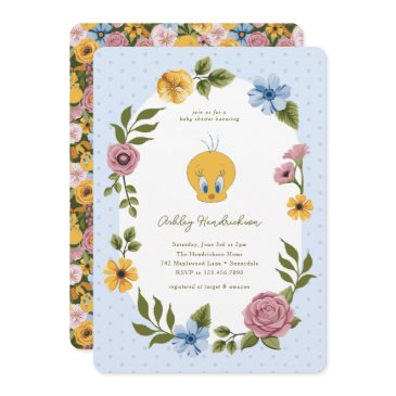 looney tunes™ | tweety™ floral baby shower invitation