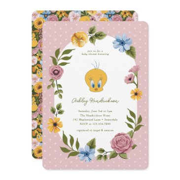 looney tunes™ | tweety™ floral baby shower invitation