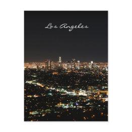 Small Los Angeles Night Postinvitations Front View