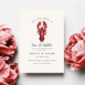 love and lobster seafood ocean rehearsal dinner invitation