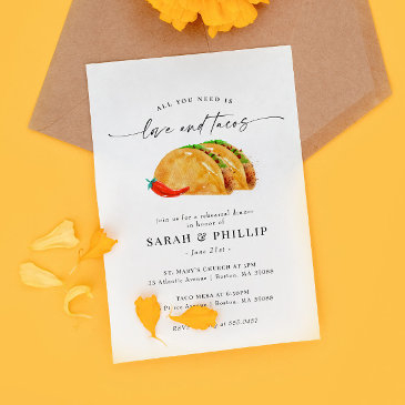 love and tacos rehearsal dinner invitation