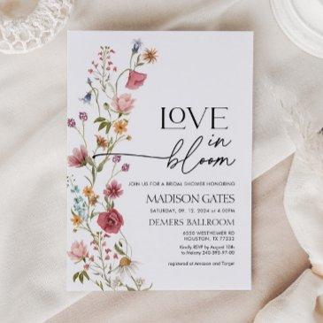 love in bloom invitation, wildflower bridal shower invitation