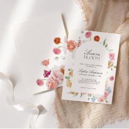 Small Love In Bloom Spring Flowers Bridal Shower Invitation Front View