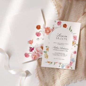 love in bloom spring flowers bridal shower invitation