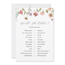 Small Love In Bloom Wildflower Would She Rather Invitations Front View