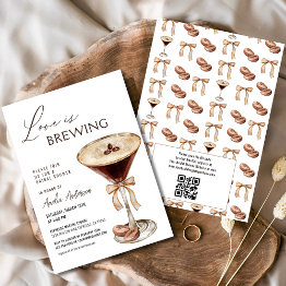 Small Love Is Brewing Espresso Martini Bridal Shower Invitation Front View