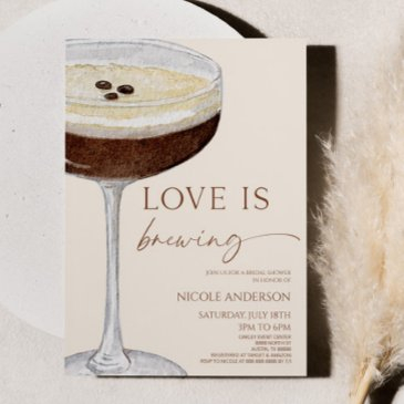 love is brewing expresso martini bridal shower invitation