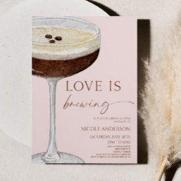 Small Love Is Brewing Expresso Martini Bridal Shower Invitation Front View