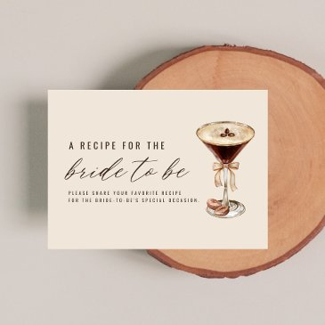 love is brewing martini bridal shower recipe enclosure invitations