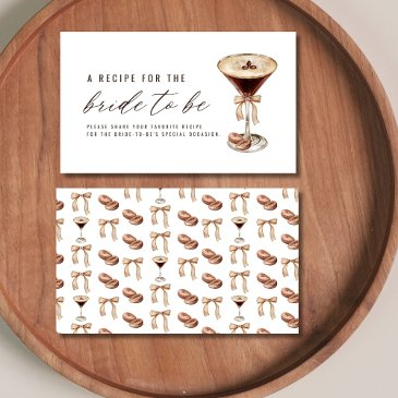 love is brewing martini bridal shower recipe enclosure invitations