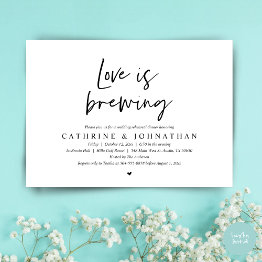 Small Love Is Brewing, Wedding Rehearsal Dinner Invitation Front View