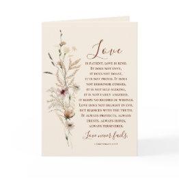 Small Love Is Patient Bible Wedding Congratulations Invitations Front View