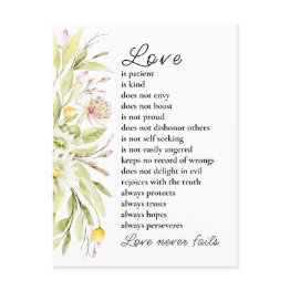 Small Love Is Patient Bible Wedding Congratulations Postinvitations Front View