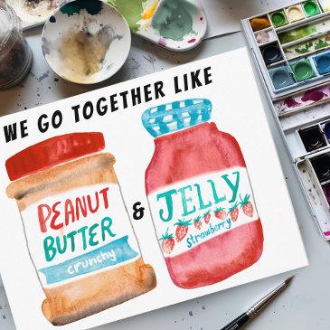 love peanut butter and jelly watercolor friends postinvitations