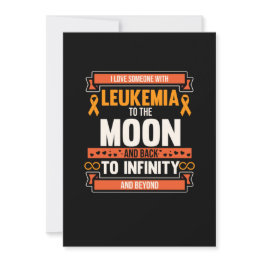 Small Love Someone With Leukemia Orange Ribbon Awareness Thank You Invitations Front View