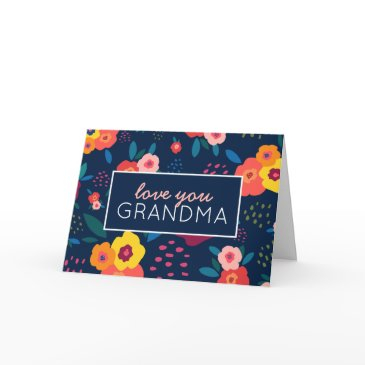 love you grandma floral in blue mother's day invitations