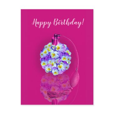 lovely pansy atomizer birthday party invitation postinvitations