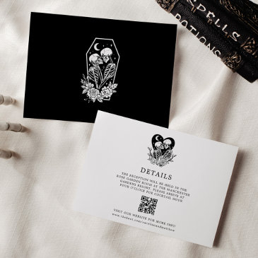 lovers until death skeletons & roses details invitation