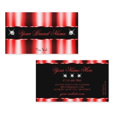 luminous red and black sparkle jewels professional business invitations